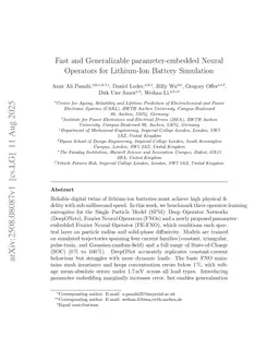 Fast and Generalizable parameter-embedded Neural Operators for Lithium-Ion Battery Simulation