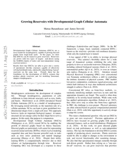 Growing Reservoirs with Developmental Graph Cellular Automata