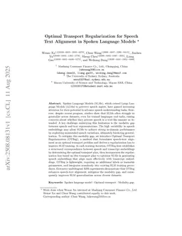 Optimal Transport Regularization for Speech Text Alignment in Spoken Language Models