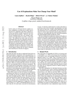 Can AI Explanations Make You Change Your Mind?