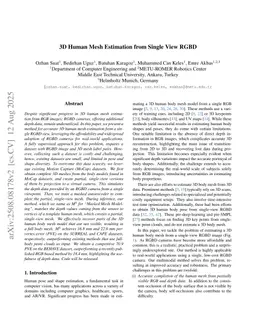 3D Human Mesh Estimation from Single View RGBD
