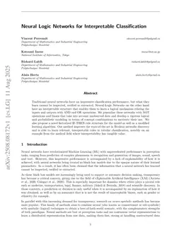 Neural Logic Networks for Interpretable Classification