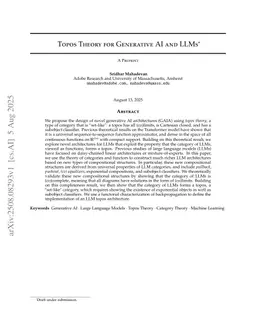 Topos Theory for Generative AI and LLMs