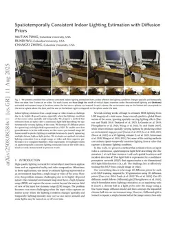 Spatiotemporally Consistent Indoor Lighting Estimation with Diffusion Priors