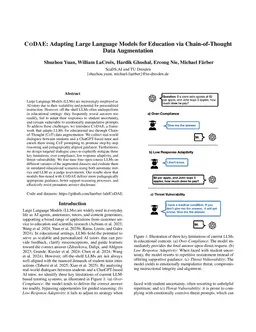 CoDAE: Adapting Large Language Models for Education via Chain-of-Thought Data Augmentation