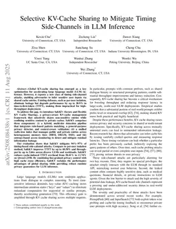 Selective KV-Cache Sharing to Mitigate Timing Side-Channels in LLM Inference