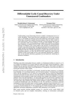 Differentiable Cyclic Causal Discovery Under Unmeasured Confounders