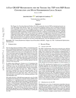 A Fast GRASP Metaheuristic for the Trigger Arc TSP with MIP-Based Construction and Multi-Neighborhood Local Search