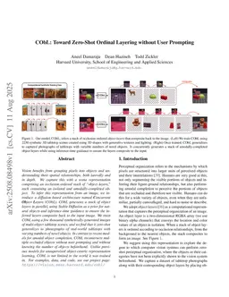CObL: Toward Zero-Shot Ordinal Layering without User Prompting