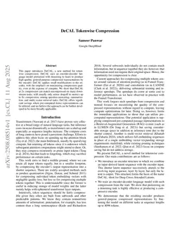 DeCAL Tokenwise Compression