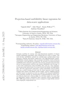 Projection-based multifidelity linear regression for data-scarce applications