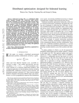 Distributed optimization: designed for federated learning