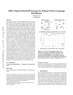 AME: Aligned Manifold Entropy for Robust Vision-Language Distillation