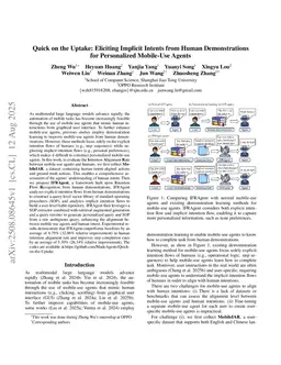 Quick on the Uptake: Eliciting Implicit Intents from Human Demonstrations for Personalized Mobile-Use Agents