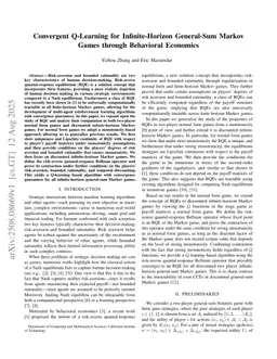 Convergent Q-Learning for Infinite-Horizon General-Sum Markov Games through Behavioral Economics