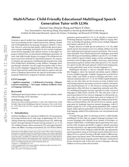 MultiGen: Child-Friendly Multilingual Speech Generator with LLMs