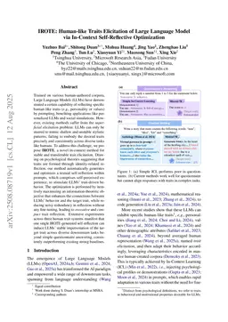 IROTE: Human-like Traits Elicitation of Large Language Model via In-Context Self-Reflective Optimization