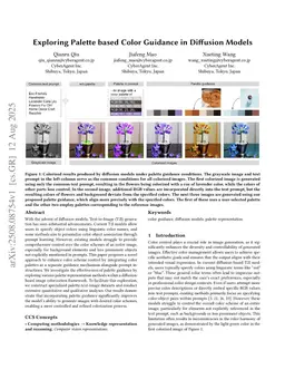 Exploring Palette based Color Guidance in Diffusion Models