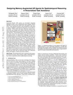 Designing Memory-Augmented AR Agents for Spatiotemporal Reasoning in Personalized Task Assistance