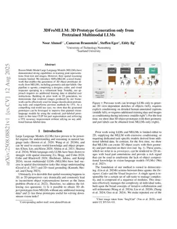 3DFroMLLM: 3D Prototype Generation only from Pretrained Multimodal LLMs