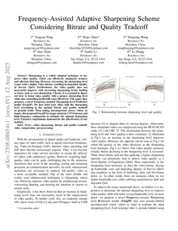 Frequency-Assisted Adaptive Sharpening Scheme Considering Bitrate and Quality Tradeoff