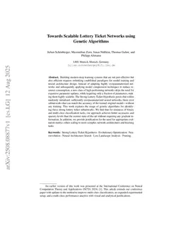 Towards Scalable Lottery Ticket Networks using Genetic Algorithms