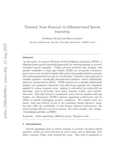 Transient Noise Removal via Diffusion-based Speech Inpainting