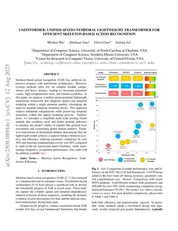 UniSTFormer: Unified Spatio-Temporal Lightweight Transformer for Efficient Skeleton-Based Action Recognition