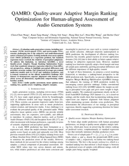 QAMRO: Quality-aware Adaptive Margin Ranking Optimization for Human-aligned Assessment of Audio Generation Systems