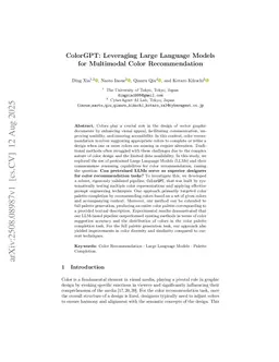 ColorGPT: Leveraging Large Language Models for Multimodal Color Recommendation