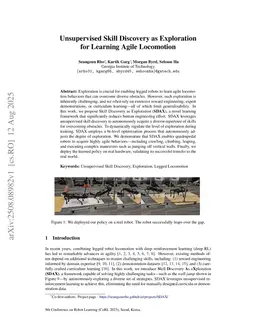 Unsupervised Skill Discovery as Exploration for Learning Agile Locomotion