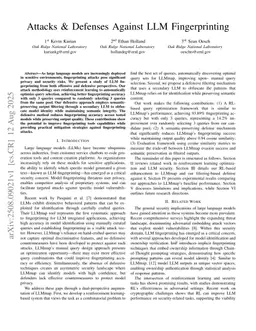 Attacks and Defenses Against LLM Fingerprinting