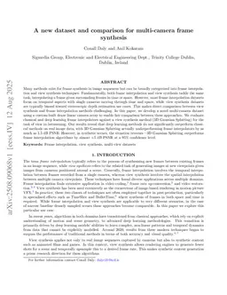 A new dataset and comparison for multi-camera frame synthesis
