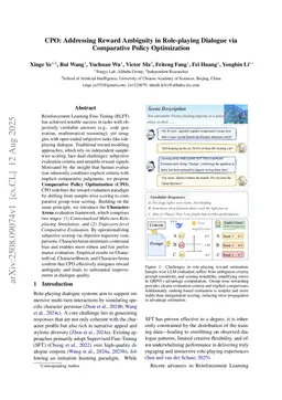 CPO: Addressing Reward Ambiguity in Role-playing Dialogue via Comparative Policy Optimization