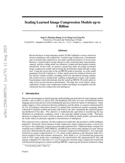 Scaling Learned Image Compression Models up to 1 Billion