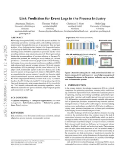 Link Prediction for Event Logs in the Process Industry