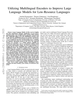 Utilizing Multilingual Encoders to Improve Large Language Models for Low-Resource Languages