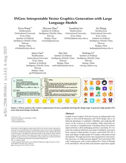 SVGen: Interpretable Vector Graphics Generation with Large Language Models