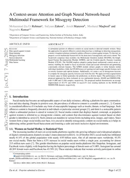 A Context-aware Attention and Graph Neural Network-based Multimodal Framework for Misogyny Detection