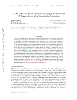 FIVA: Federated Inverse Variance Averaging for Universal CT Segmentation with Uncertainty Estimation
