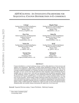 ADT4Coupons: An Innovative Framework for Sequential Coupon Distribution in E-commerce