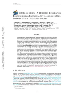 MME-Emotion: A Holistic Evaluation Benchmark for Emotional Intelligence in Multimodal Large Language Models