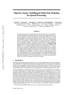 Objective Soups: Multilingual Multi-Task Modeling for Speech Processing