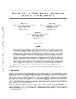 Dynamic Survival Prediction using Longitudinal Images based on Transformer