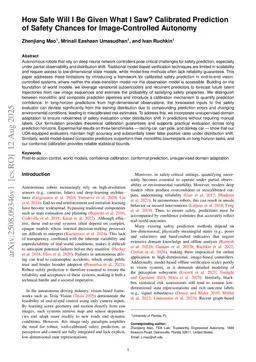 How Safe Will I Be Given What I Saw? Calibrated Prediction of Safety Chances for Image-Controlled Autonomy