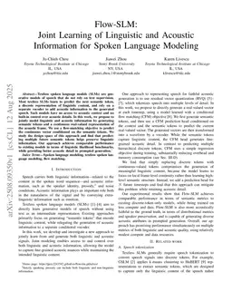 Flow-SLM: Joint Learning of Linguistic and Acoustic Information for Spoken Language Modeling