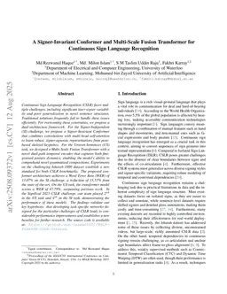 A Signer-Invariant Conformer and Multi-Scale Fusion Transformer for Continuous Sign Language Recognition