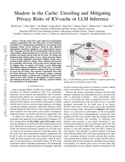 Shadow in the Cache: Unveiling and Mitigating Privacy Risks of KV-cache in LLM Inference