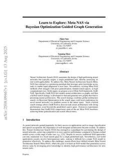 Learn to Explore: Meta NAS via Bayesian Optimization Guided Graph Generation