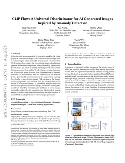 CLIP-Flow: A Universal Discriminator for AI-Generated Images Inspired by Anomaly Detection
